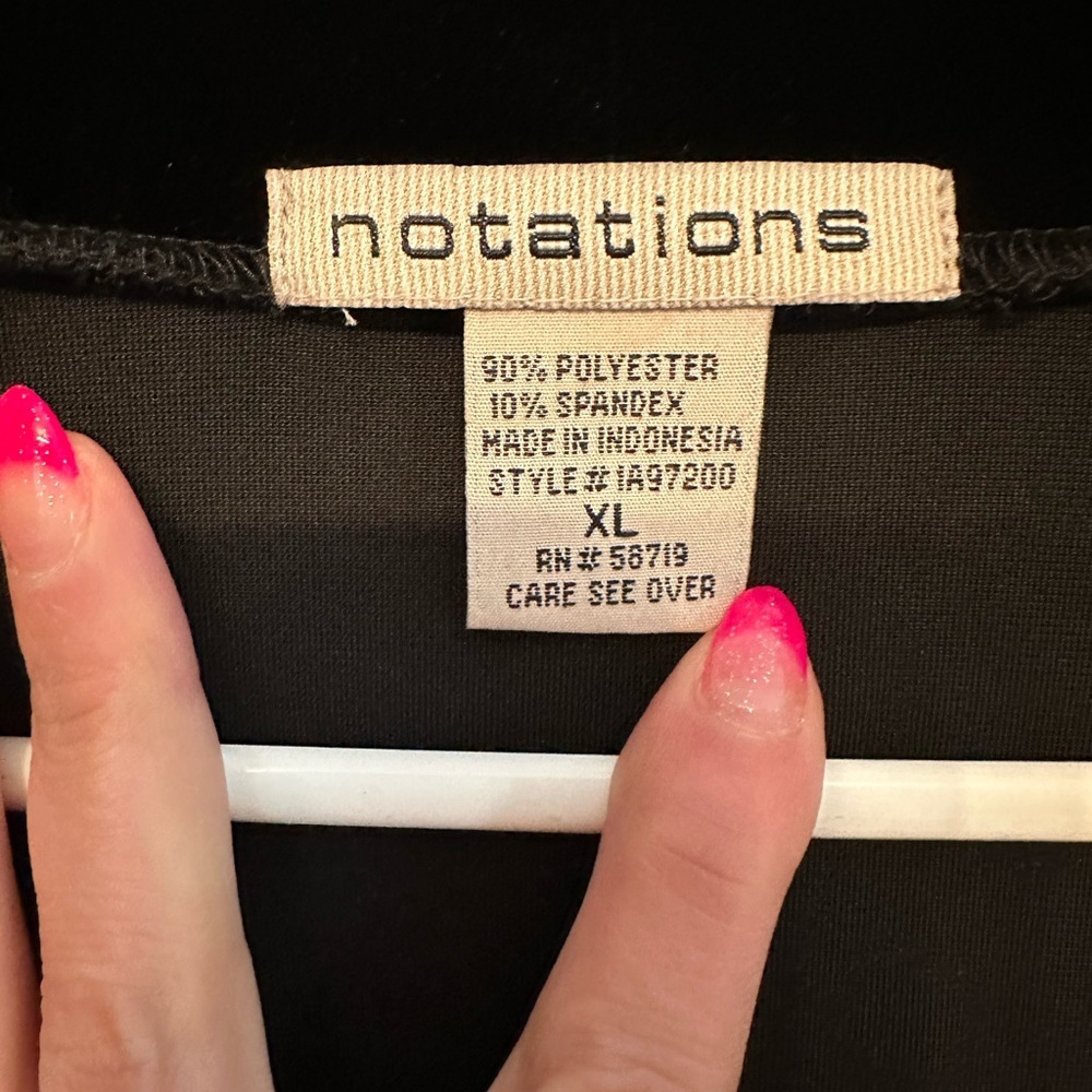 NWT Vintage Y2K Era Notations Black/Blue Velvet Open Front Cardigan XL - Picture 3 of 6